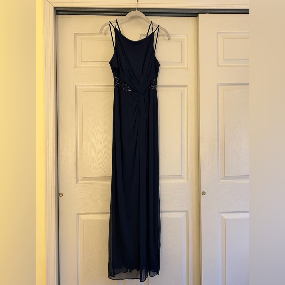 David's Bridal Midnight Blue Maxi Dress